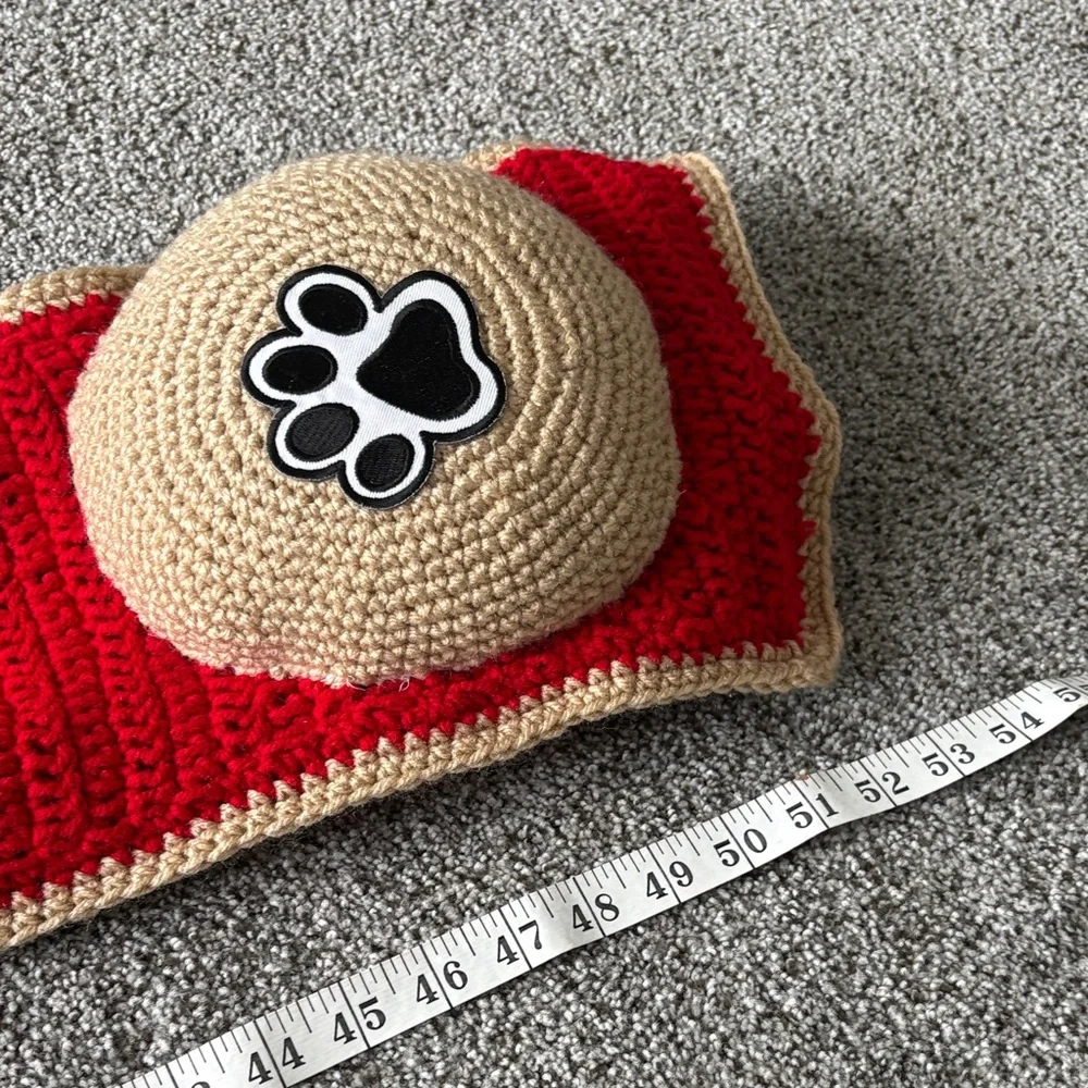 Red and Tan Paw Print Kids Scarf